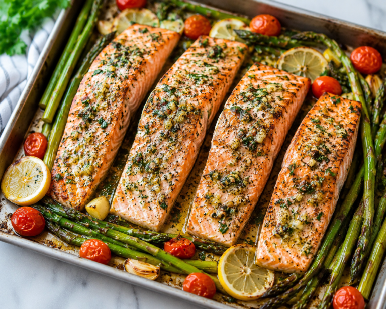 Garlic Herb Sheet-Pan Salmon: Elegant and Quick Healthy Dinner Ideas